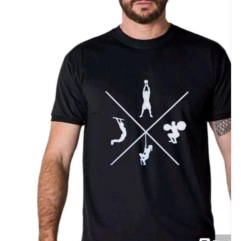 Camiseta Crossfit estilo de vinda , academia , musculação tradicional Masculina e feminino unissex algodao streetwear