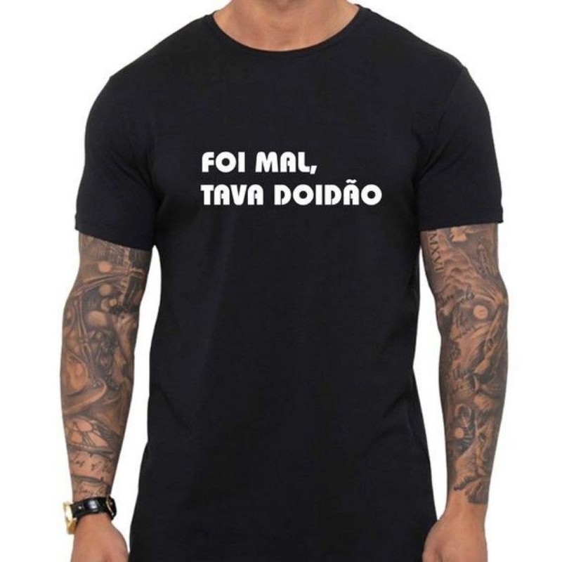 Camiseta Foi Mal tava doidão camisa unissex algodão Tumblr lançamento