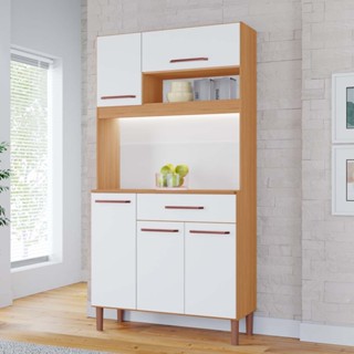 Armário de Cozinha Iguape 100% MDF Tuboarte 5 Portas e 1 Gaveta em Oferta na Shopee