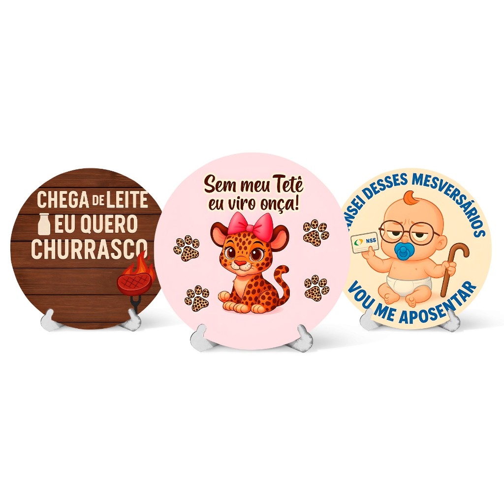 Capa Painel Redondo Mesa Mesversário Bebê Sublimado C/ Elástico 50×50Cm em Oferta na Shopee