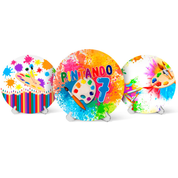Capa Painel Redondo Mesa Pintando o 7, Sete, Cores Sublimado C/ Elástico 50×50Cm em Oferta na Shopee
