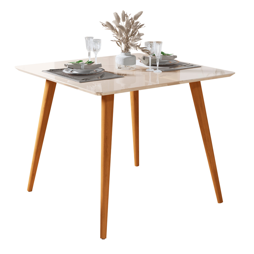 Mesa de Jantar 4 Lugares 90x90– Design Moderno, Compacta, Ideal para Cozinha e Sala de Jantar