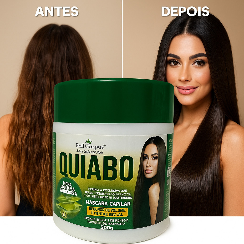 Máscara de Cabelo Hidratação Capilar Quiabo 500g Brilho e Força para os Fios - BellCorpus