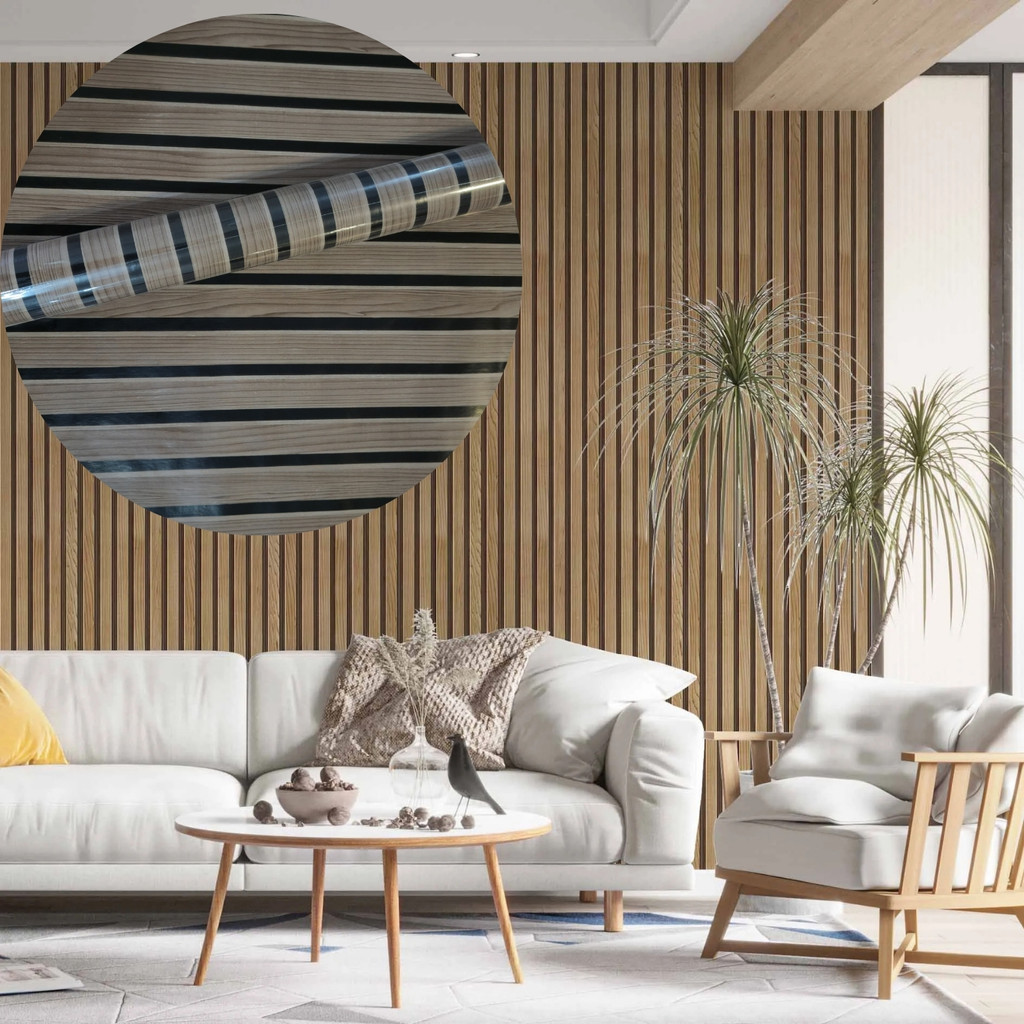 Adesivo Papel de Parede Madeira Ripado – 5m, 10m, 20m | Para Móveis e Parede, Autocolante Achadinhos da shoppe baratinho
