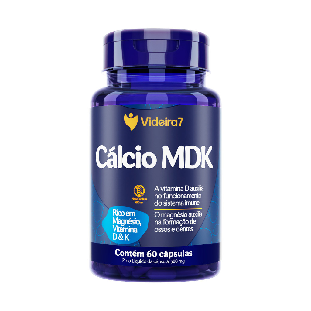Cálcio MDK c/ Vitamina D e K Cápsula em Oferta na Shopee
