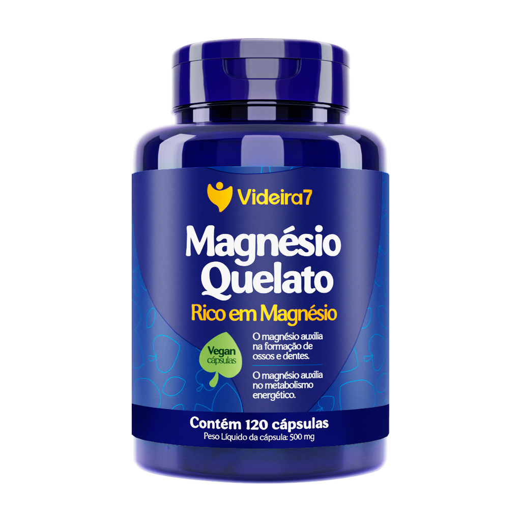 Magnésio Quelato 100% IDR Cápsula 120 em Oferta na Shopee