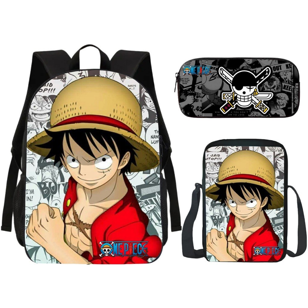 Itens Escolares Mochila Estojo Lancheira Anime Pirata em Oferta na Shopee