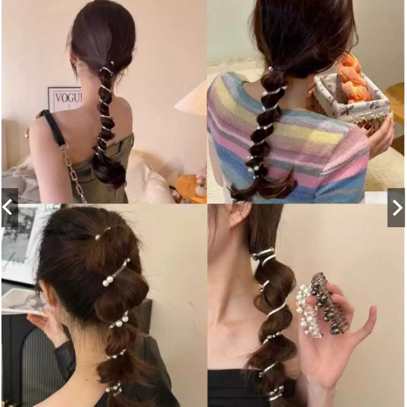 Prendedor de Cabelo em espiral elástico mola Trançado