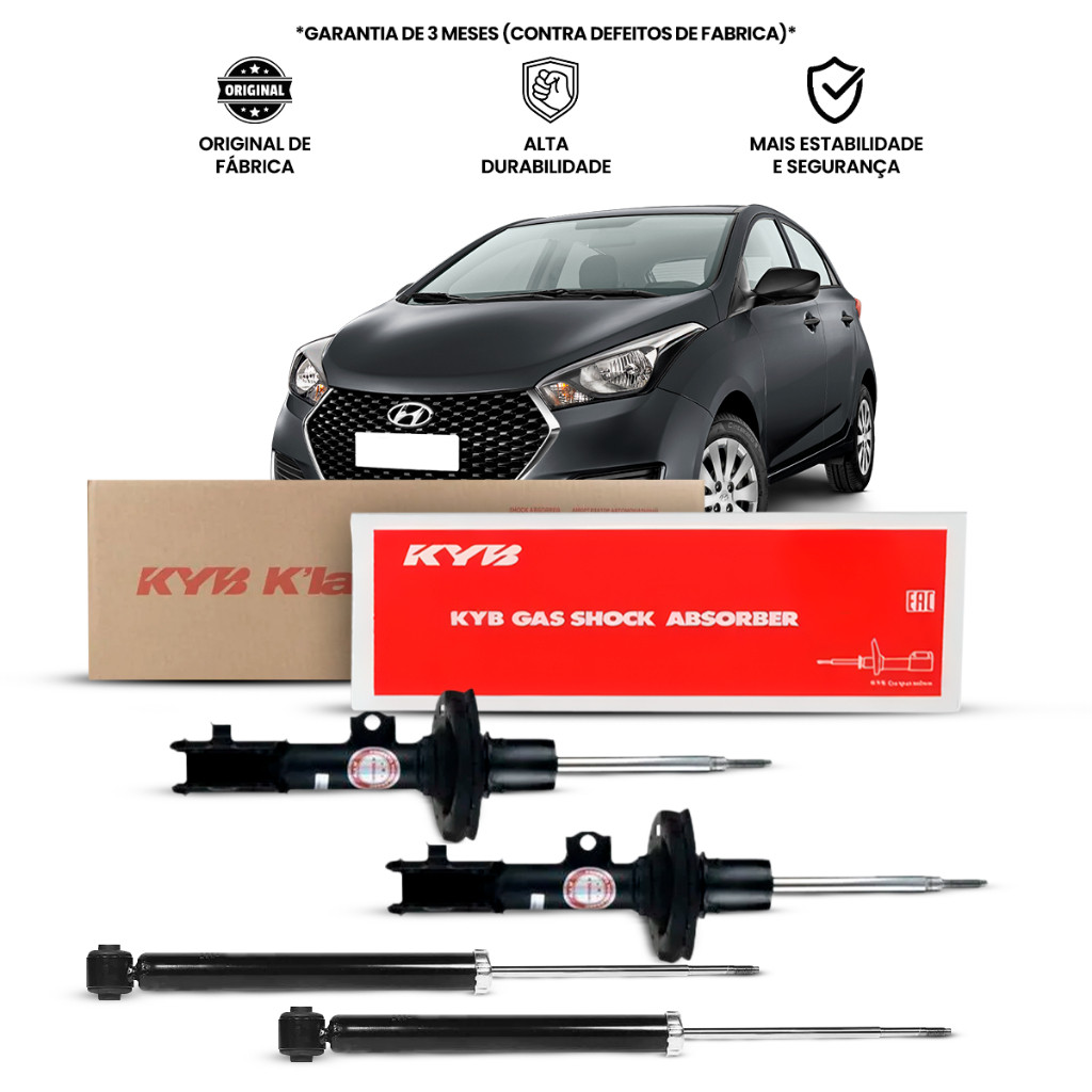 Kit 4 Amortecedores Dianteiro e Traseiro KYB Hyundai Hb20 / Hb20s / Hb20x 1.0 / 1.6  2013 a 2019 em Oferta na Shopee