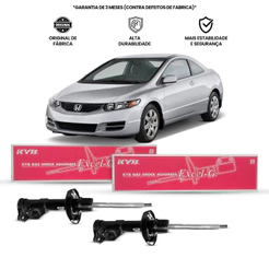 Kit Par 2 Amortecedores Dianteiro Kyb p/ Hond Civic 1.8 2007-2011 - Suspensao Original Kayaba Prime