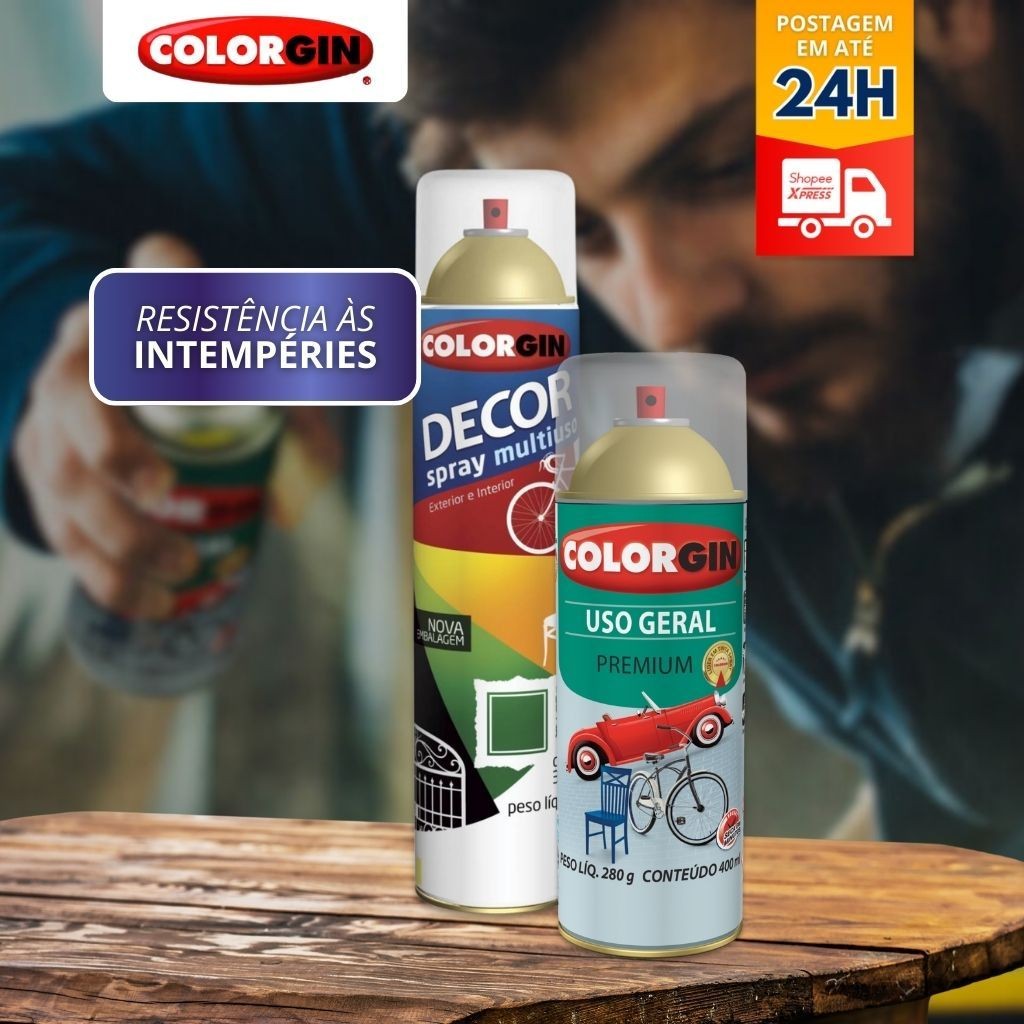 Verniz Incolor Brilhante Acrílico Uso Geral Colorgin Spray