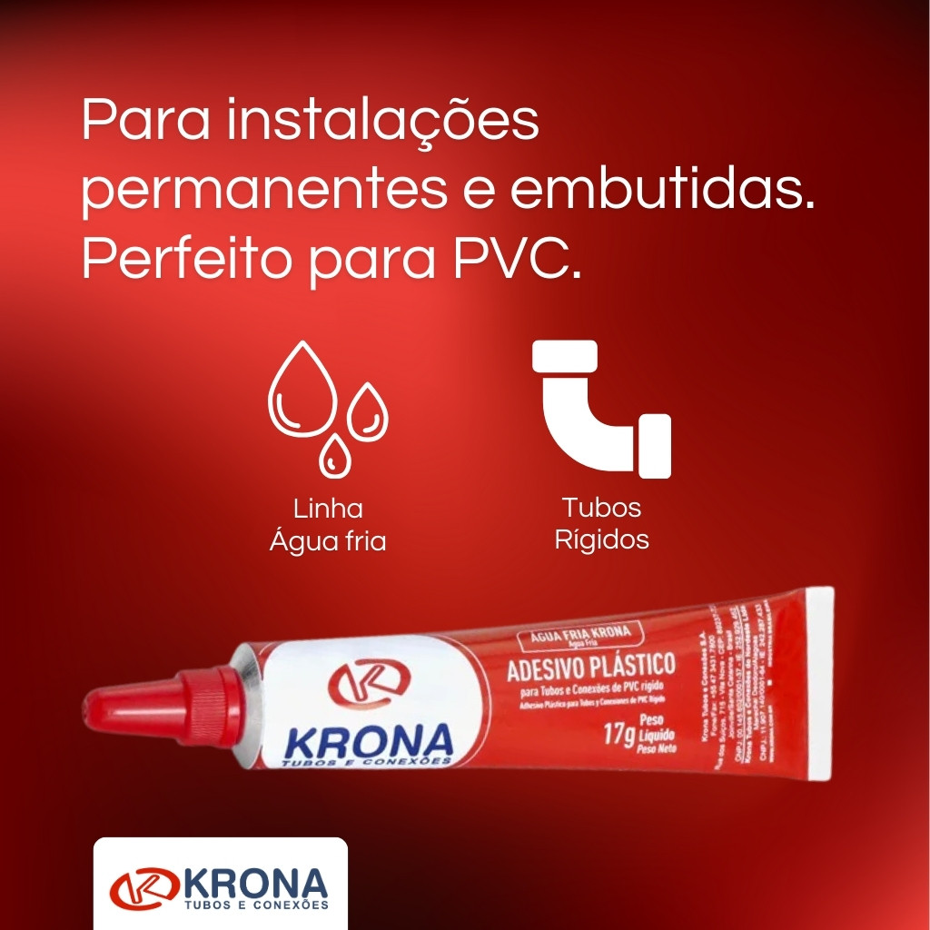 Cola adesiva PVC 17g Krona/Amanco/Polytubes kit 10 unidades · foto 2