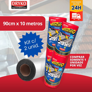 Kit 2 Fita Adesiva De Manta asfáltica adesiva Aluminizada Dryko - 90cm x 10m - VEDATUDO DRYKO em Oferta na Shopee
