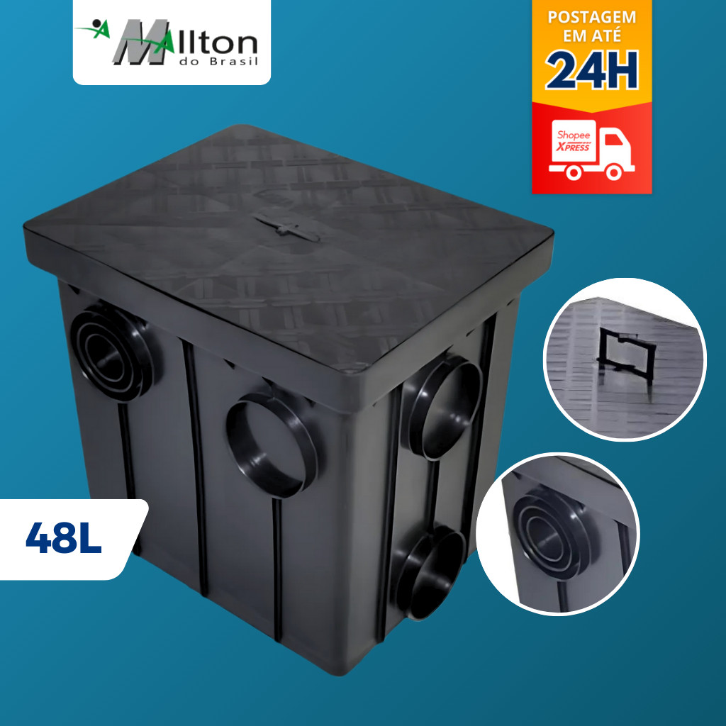 Caixa De Passagem Grande Esgoto Eletrica 48L Grande Mallton