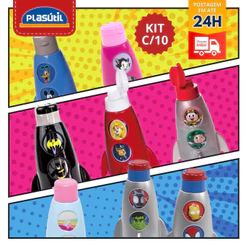 Kit 10 Garrafas Foguete Escola Foguete 320ml Lembrancinha Kit Festa Infantil Aniversário Escolar