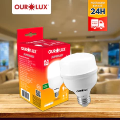 Lâmpadas LED 20W, 30W, 40W, 50W Super Bulbo T Bivolt Econômica 6500K Branca Fria/Quente E27