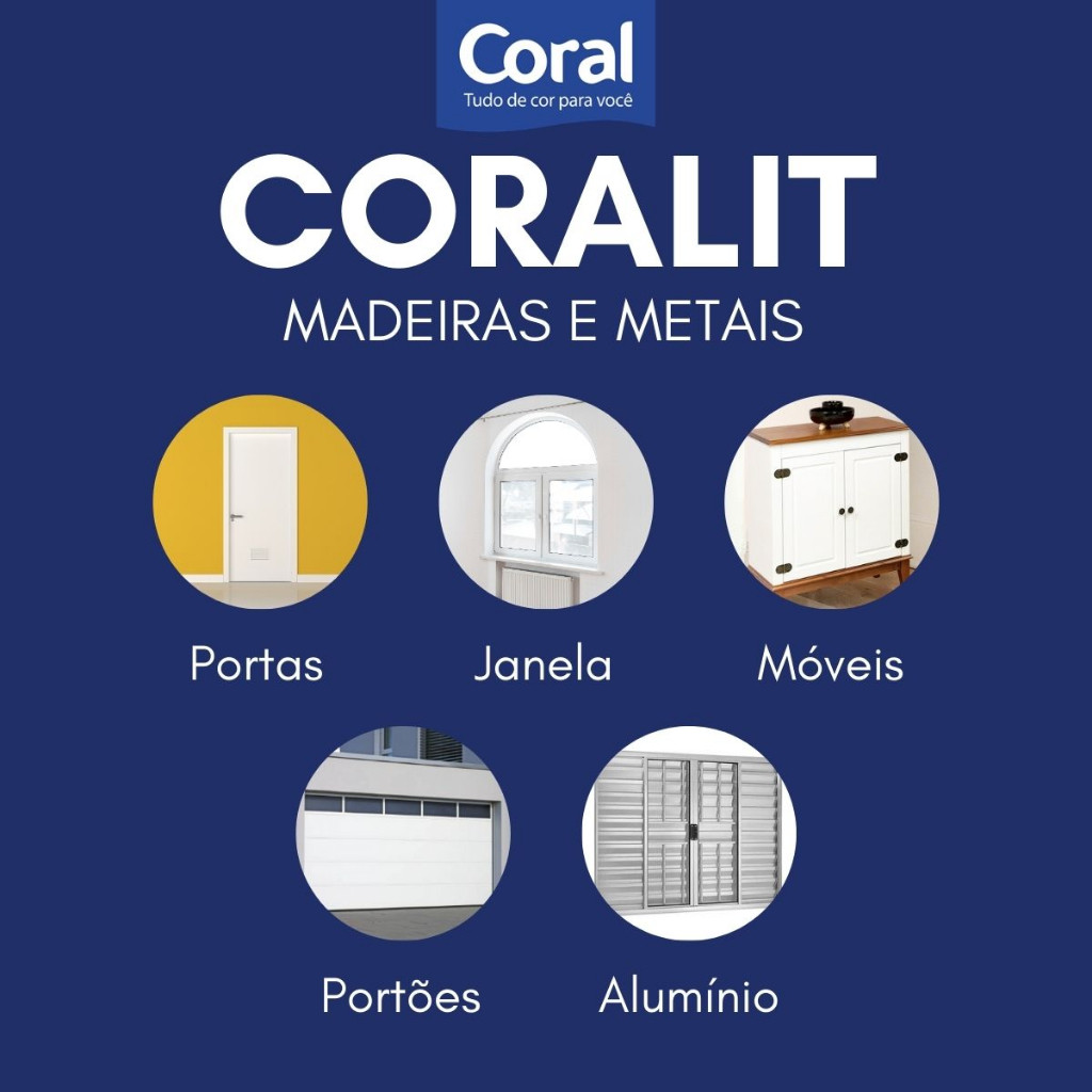 Tinta Esmalte Sintético Coralit Total Balance Premium Base Água 3,6L Exterior e Interior Coral