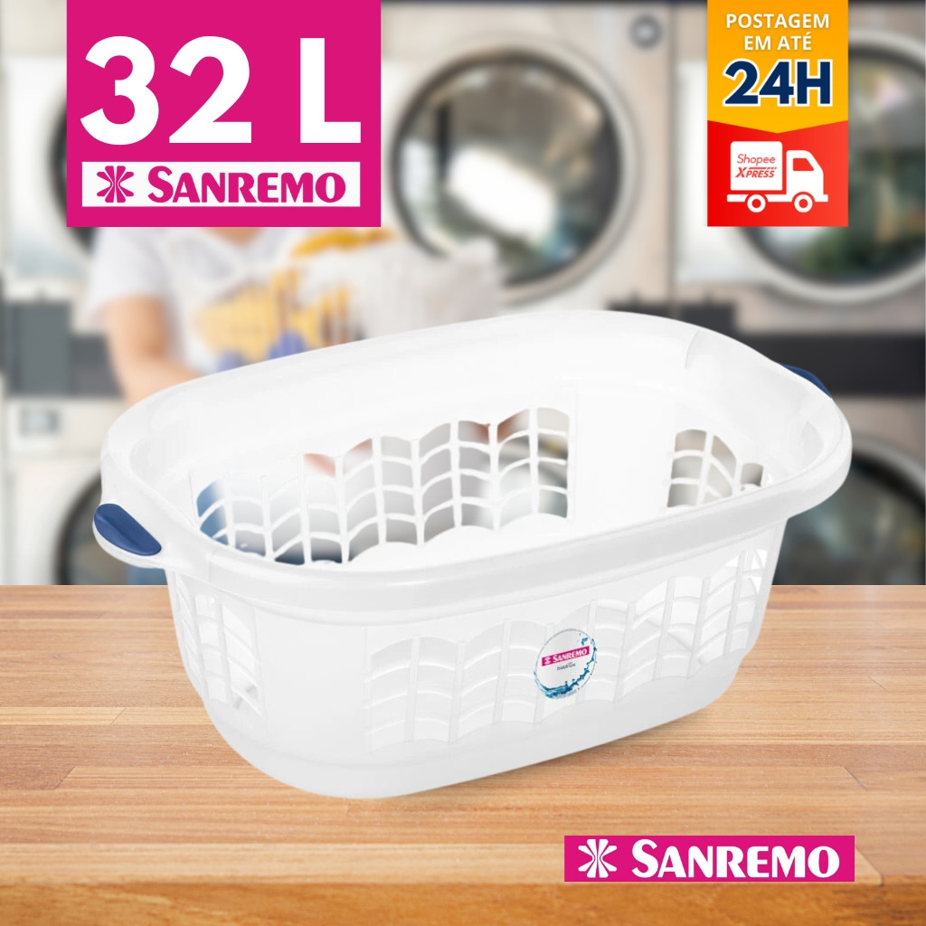 Cesto de Roupas Telado Angular Gigante 65x42x24 32 Litros Sanremo