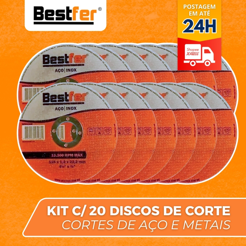 Disco de Corte Fino Para Ferro/Inox 4.1/2 X 1,0mm – Bestfer