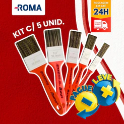 Kit 5 Trincha Pincel Pintura Parede Promoção