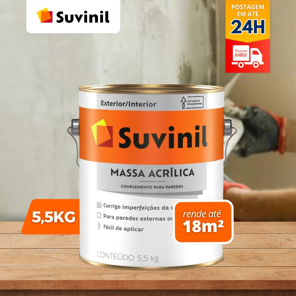 Massa Acrílica 5,5kg Paredes Externas e Internas Suvinil