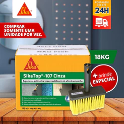 Sika Top 107 Impermeabilizante Concreto Argamassa e Alvenaria 18kg + Broxa