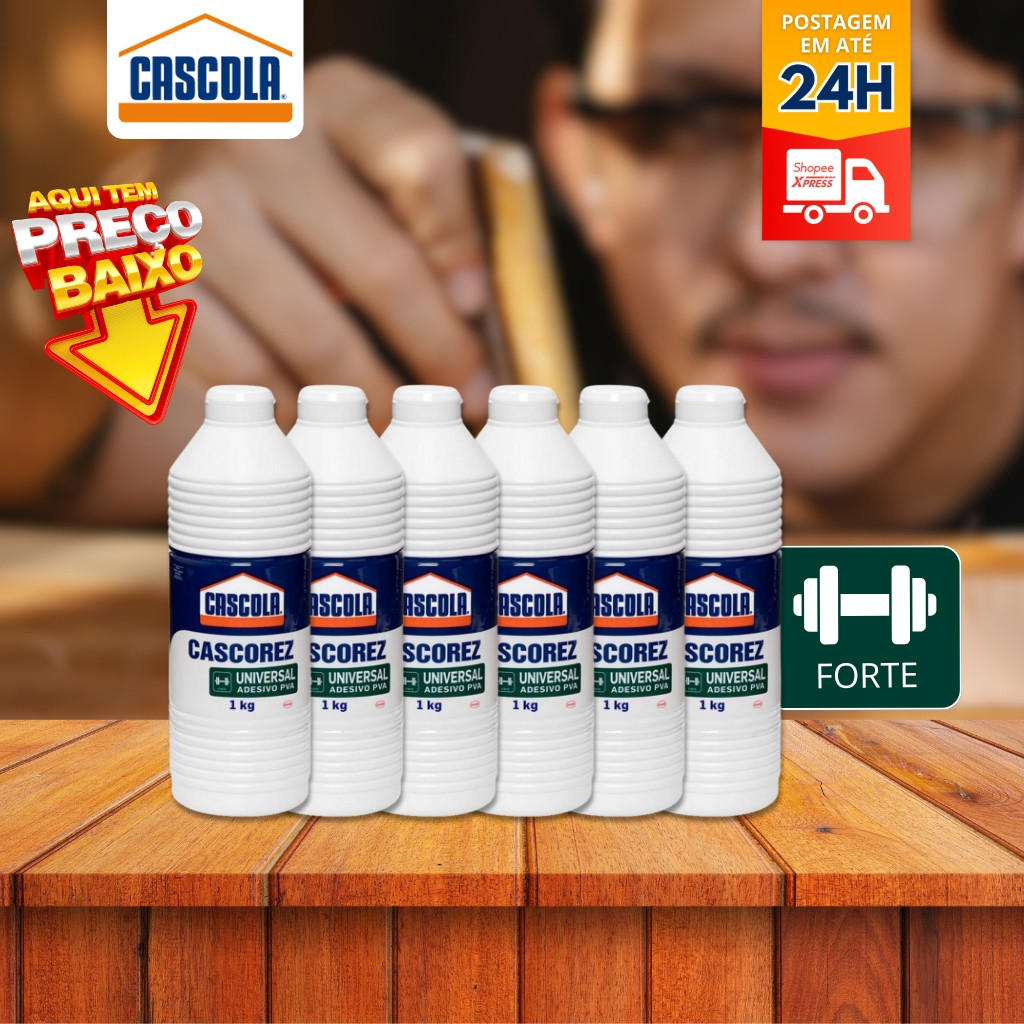 Kit com 6 Cola branca Cascola Cascorez Universal -1kg