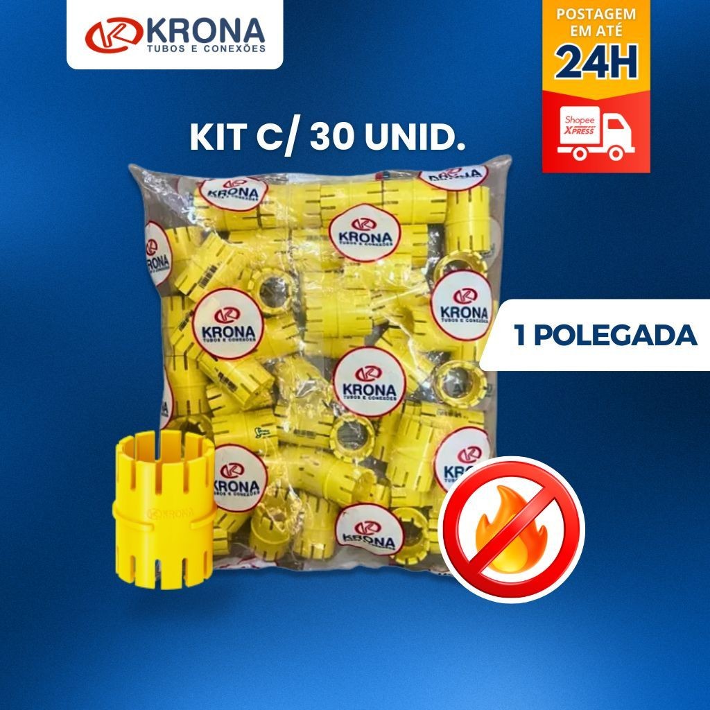 Luva Emenda p/ Conduite Eletroduto 1" Krona 30PÇS