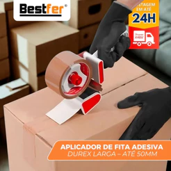 Aplicador de Fita Adesiva Larga Durex Suporte Manual Serve até 50mm Bestfer BFH1549