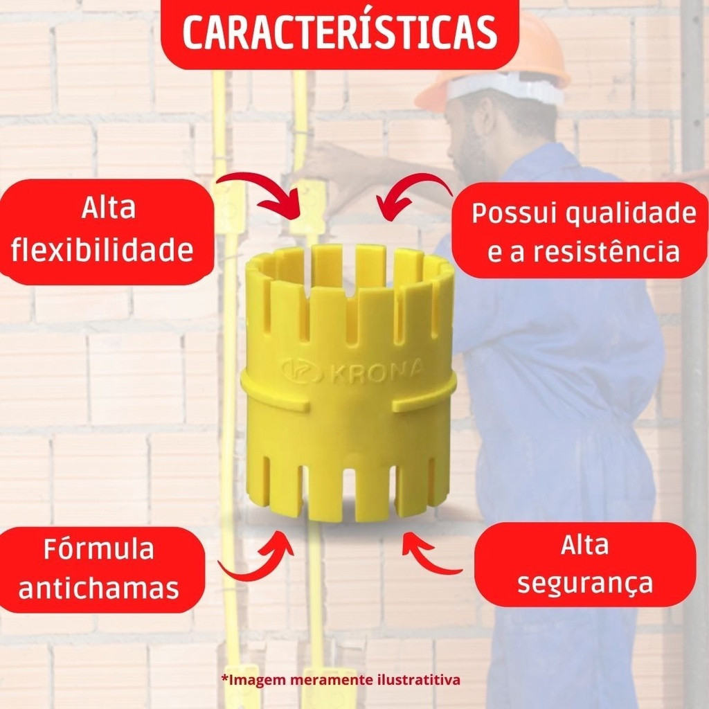 Luva P/conduite Pvc Krona Amarela 3/4 Kit C/50 · foto 2