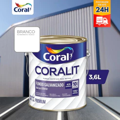 Complemento Esmalte Coralit Fundo Galvanizado Fosco Branco 3.6l Coral