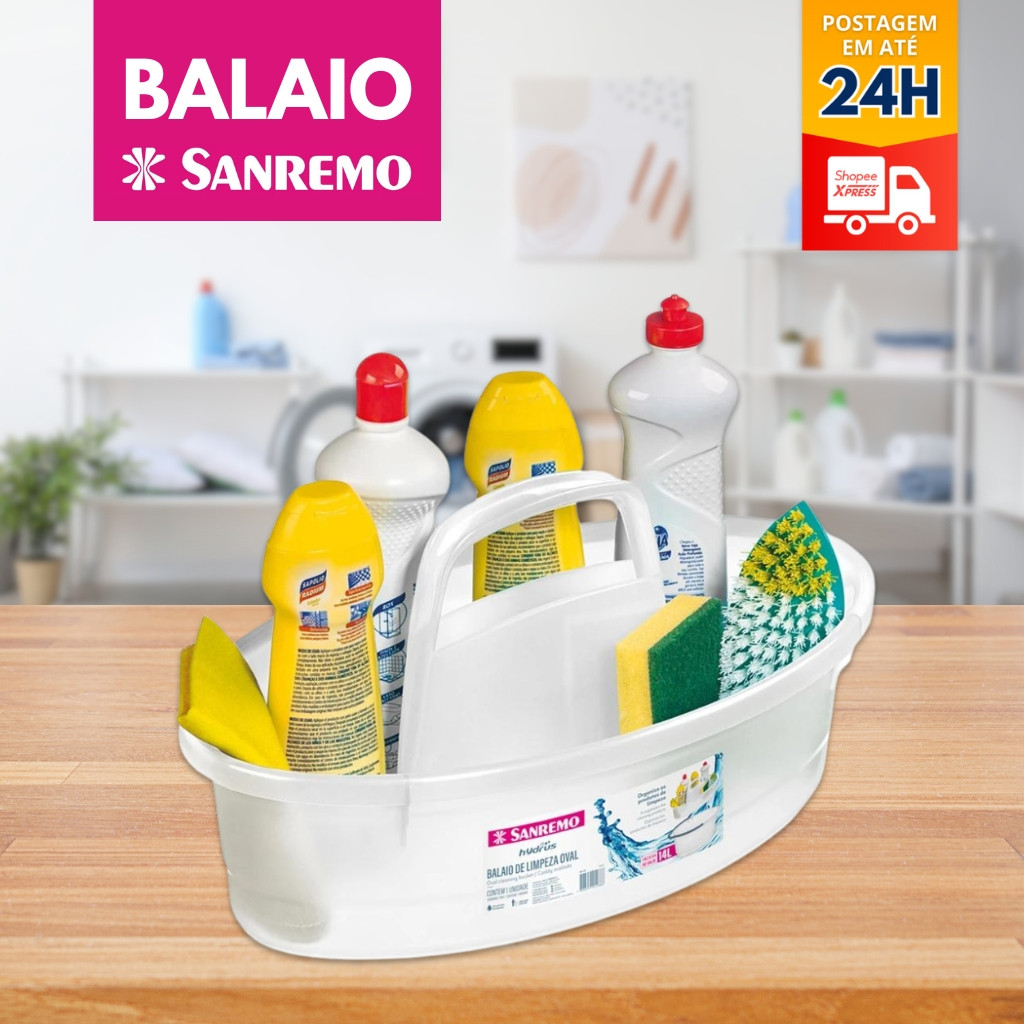 Organizador Produto Limpeza Sanremo Balaio Oval 6l Com Alça
