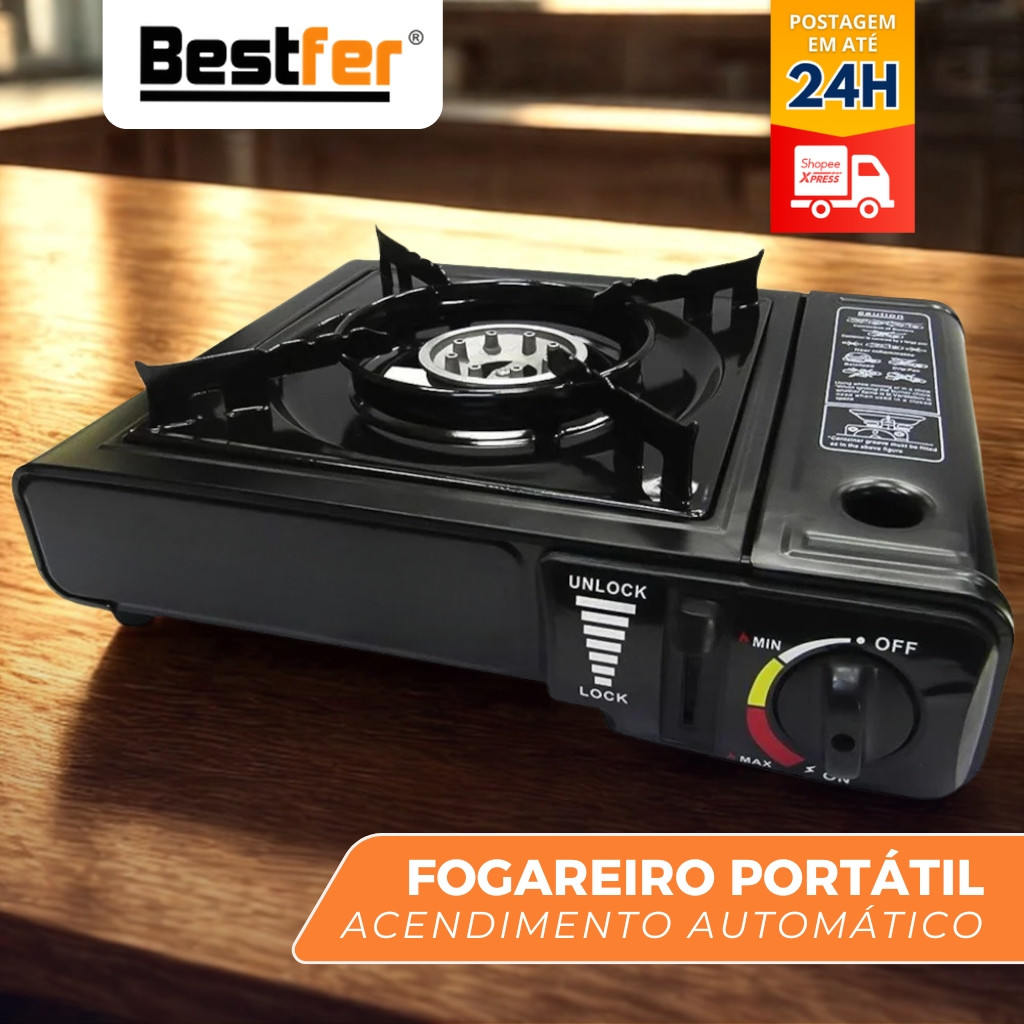 Fogareiro Fogão Portátil a Gás Pesca Camping Leve Bestfer Diversos Modelos Viagem