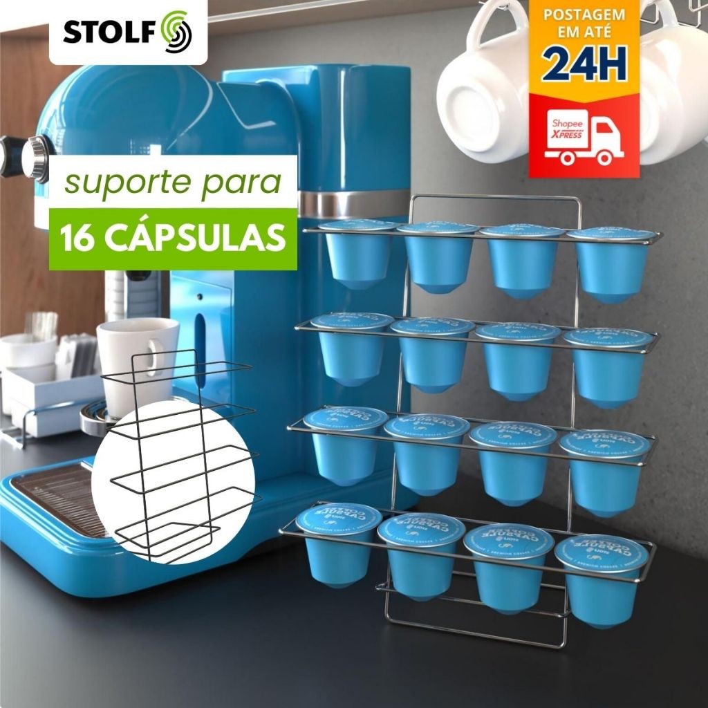Porta Cápsulas Cafe e Chá Dolce Gusto Suporte Para 16 Lugares