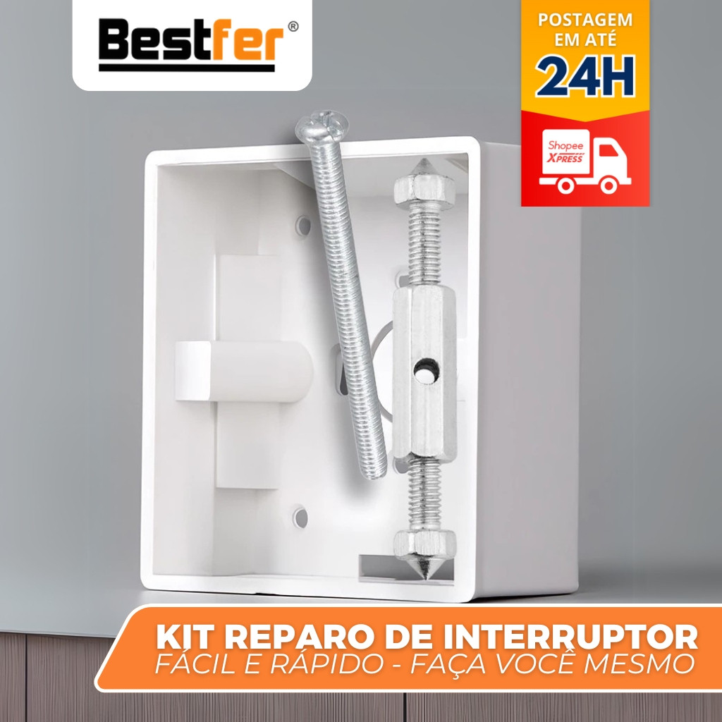 Reparador De Caixa De tomada e Interruptor 4 x 2 De Haste universal com 10 peças
