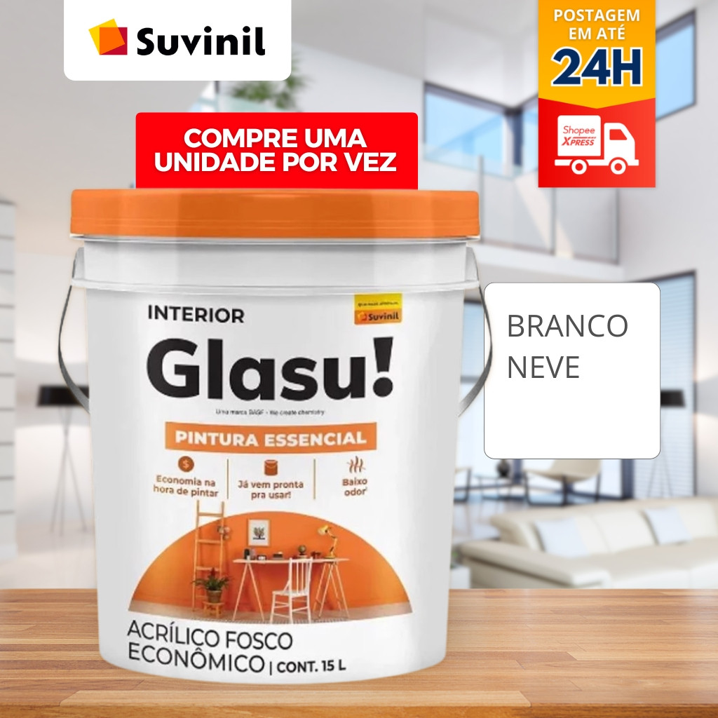 Tinta Acrílica Econômica Glasu Branco 15 Lts