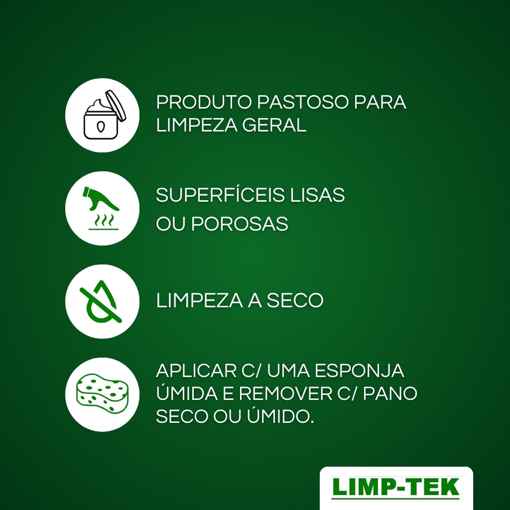 Pasta De Limpeza Profunda Lavagem A Seco Limptek Limp Tek Com 500gr Multiuso Carro Casa Computador · foto 2