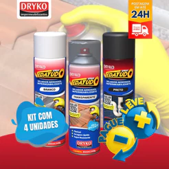 Kit Com 4 Sprays Veda Tudo Emborrachado Impermeabilizante Transparente Dryko 400ml