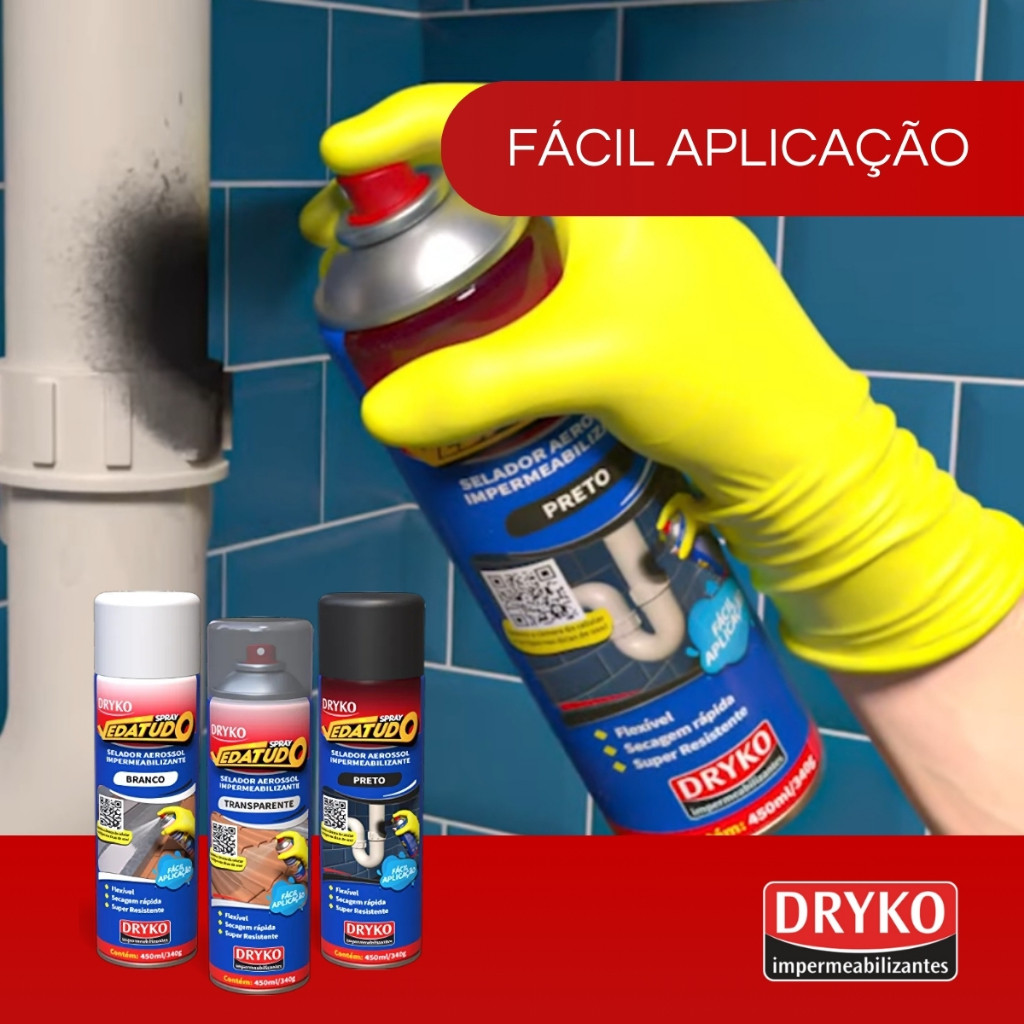Kit Com 4 Sprays Veda Tudo Emborrachado Impermeabilizante Transparente Dryko 400ml · foto 2