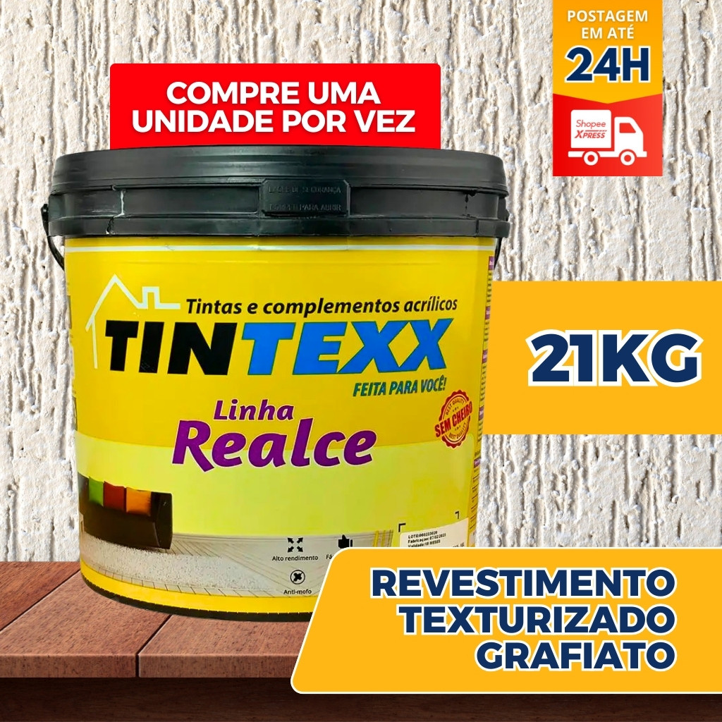 TEXTURA GRAFITEXX BRANCA TINTEXX BALDE 21 KG