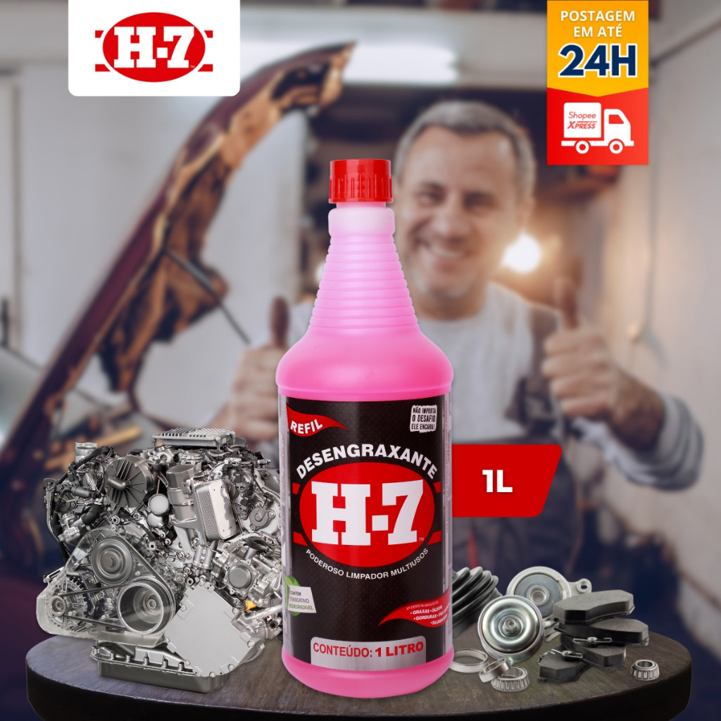 Desengraxante H7 1 Litro - Limpeza Pesada Multiuso