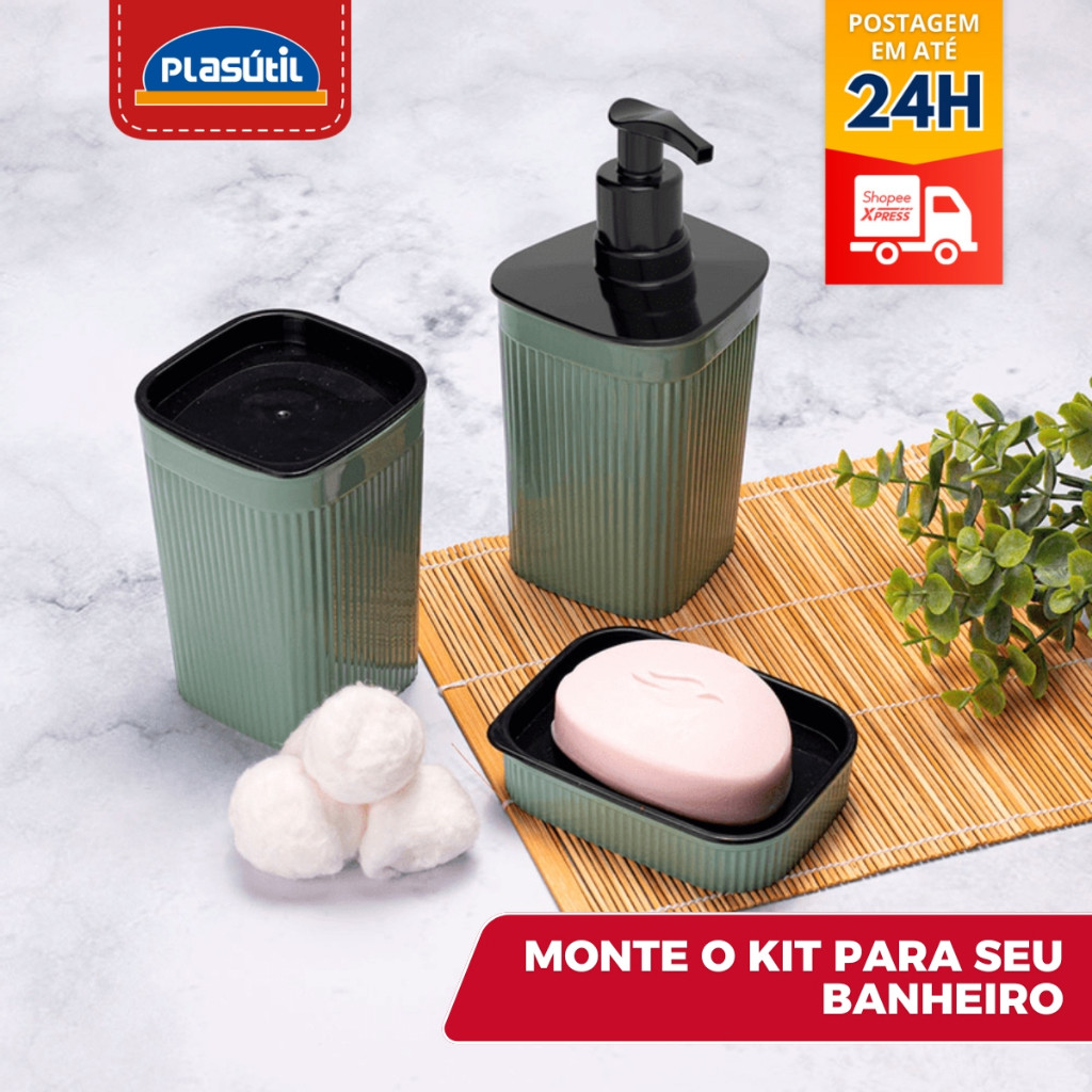 Porta Sabonete Porta Escova de Dente Porta Cotonete ou Algodão Frisos