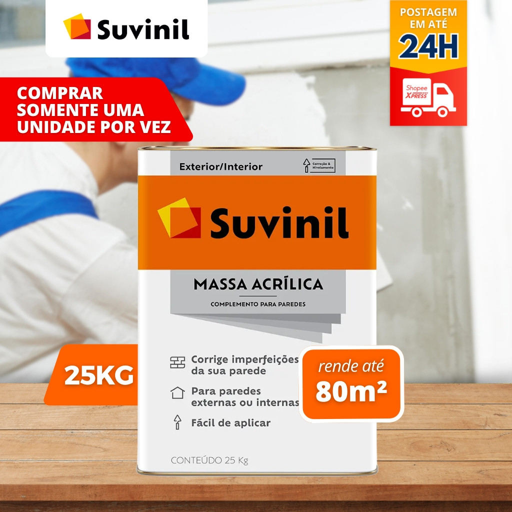 Massa Acrílica Parede Externa 25kg Suvinil