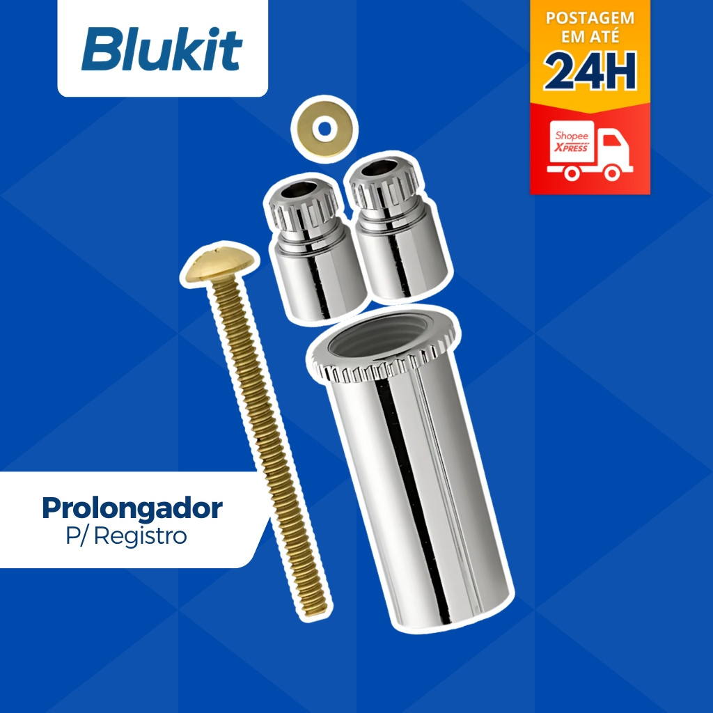 Prolongador para Registro Padrão Deca e Similares 20mm / BLUKIT