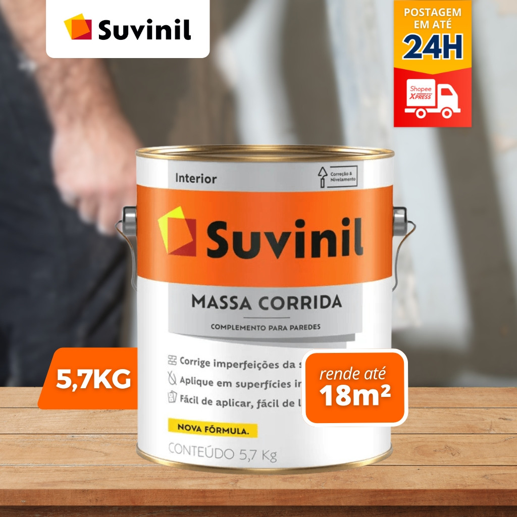 Massa Corrida 5,7kg Parede Massa PVA Tapa furo Suvinil em Oferta na Shopee