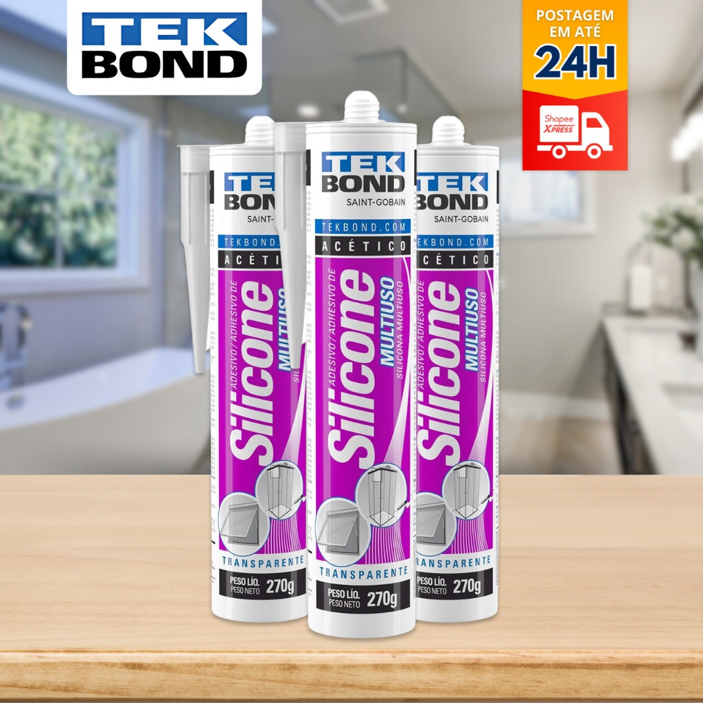 Adesivo Silicone Acético Transparente Multiuso 270g Tek Bond
