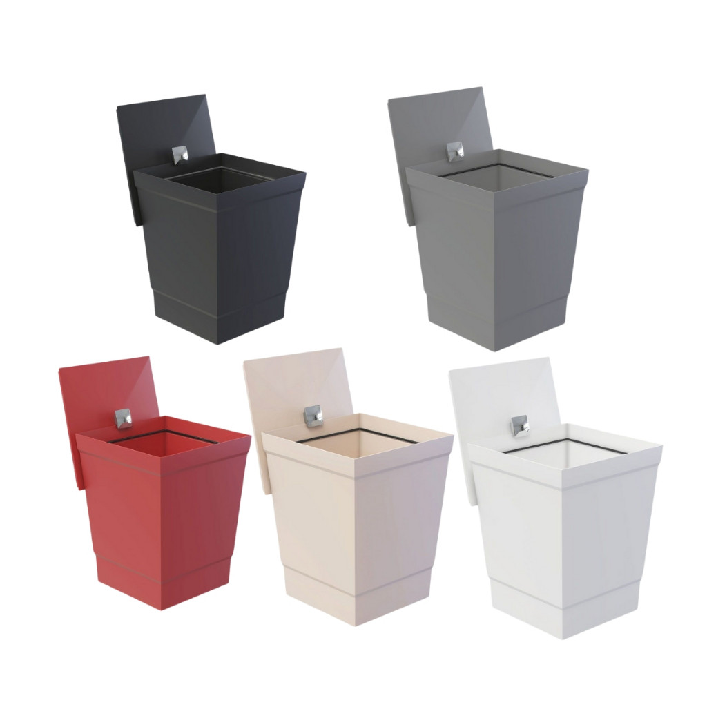 Lixeira Banheiro Com Suporte para Papel Higiênico | avulsa | com apoio Cesto stolf varias cores · foto 2
