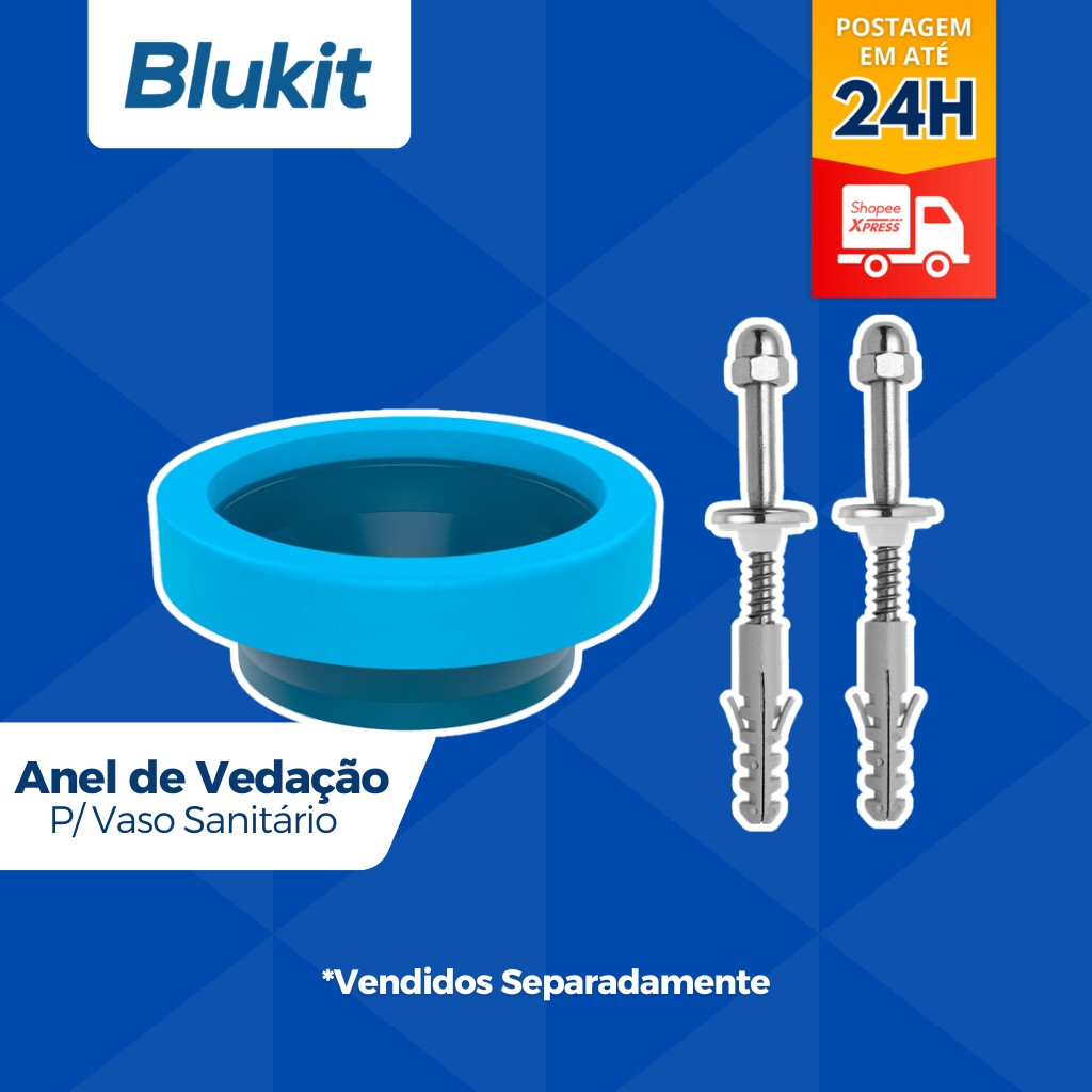 Anel De Vedação Blukit para Vaso Sanitário OU 2 Parafusos C/ Bucha 10