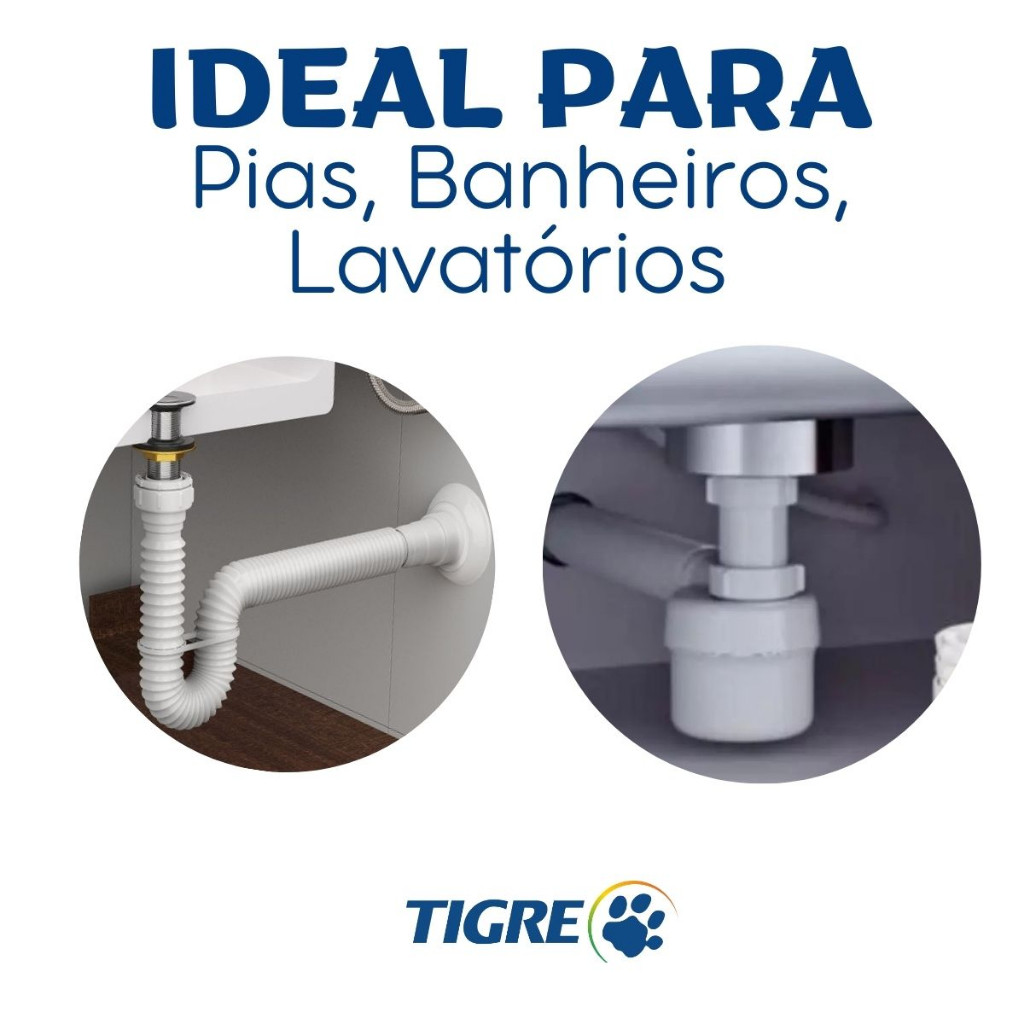 Sifão Sanfonado Universal e Sifão Ajustavel Copo Flexível P/ Ralo, Pia, Tanque e Lavatório Tigre · foto 2