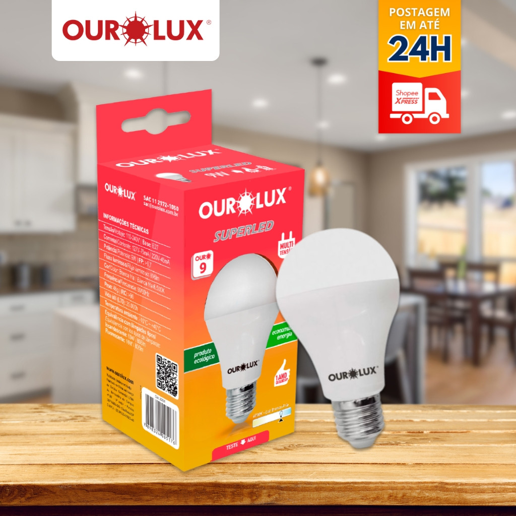 Lâmpada Led Bulbo 9W 12W 15W 20W 30W 40W SUPERLED - Ourolux